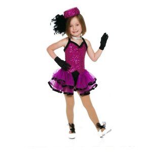 Weissman Tulle Skirt Dance Costume Magenta Sz Medium Child Sequins Ballet Dress